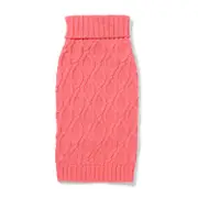 All Day Cable Knit Pet Turtleneck Sweater Pink