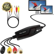 VHS to Digital Converter RCA to USB Video Capture Card for PC Mac Hi8 VCR Camcor