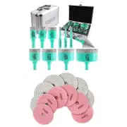 Diamond Core Drill Bits Set 11pcs Tile Hole Saw Kit Triangle Shank and Diamon...