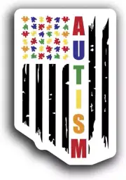 Autism Awareness Decal American Flag Puzzle Pieces Cute Fun Motivation Inspirati