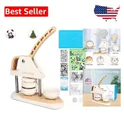 DIY Pin Badge Button Maker with Circle Cutter and 120 Pins - Easy Craft Kit