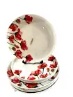 NWT Mikasa KEIRA 8 Pcs Dinner & Salad Plate Set - Red Poppies Serving For 4