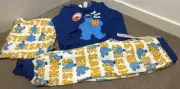 BNWT Peter Alexander Sesame Street Cookie Monster Winter Pj Set - SIZE 4 Kids