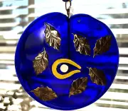 Cobalt Evil Eye Suncatcher w/Bay Leaves 5" Diameter K604