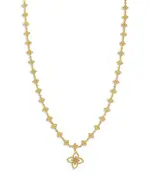 Roberto Coin 18K Yellow Gold Principessa Diamond Flower Pendant Necklace, 15-17
