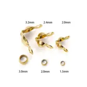 50Set Ball End Clasps 2.0 2.4 3.2mm Bail+Stopper Jewelry Making Clip Connector