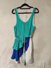 Cooper St Womens Dress Size 14 White 80's Style Tired Tie Waist Sleeveless (3304