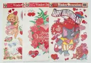 Valentines Day Window Decorations Decals - Color Static Clings - x4 Packs New