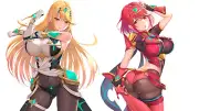 Anime girls big pantyhose xenoblade chronicles Playmat Gaming Mat Desk