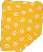 Levemolo Animal Blankets Blanket Fleece Dog Sleep Mat 60x70cm Pet Towels Yellow White Paws