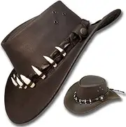 [Oztrala] 】Leather Hat Crocodile Band Mens Australian Outback Dundee Jacaru Cowboy HLC1