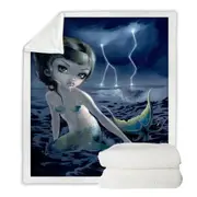 Beautiful Ocean Mermaid the Storm Chaser Throw Blanket
