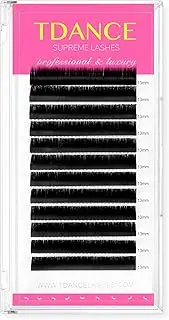 Premium D Curl 15mm Semi Permanent Individual Eyelash Extensions 0.03mm Thickness False Mink Silk Volume Lashes Extensions Professional Salon Use(D,0.03,15mm)