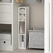 Furinno Reed 3-Tier Multipurpose Closet Storage Organizer Shelf, 6-Inch Width, White