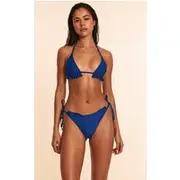 Cobalt Frill Edge Tie Side Bikini Bottoms, Cobalt