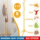 175CM Wooden Coat Rack Stand Storage Clothes 8 Hooks Office Hallway Home Bedroom