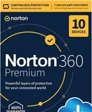 Norton 360 Premium 2023 For 10 devices W/ Auto Renewal Inc VPN, SafeCam,Firewal