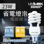 美克斯 23W 螺旋燈泡 省電燈泡 E27 節能 省電 高效率-單入