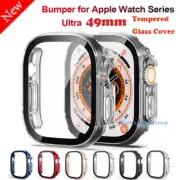 Hard PC Case For Apple Watch Ultra 49mm Tempered Glass Screen Protector Cover
