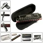 EASTTOP Harmonica Professional Blues Polyphonic 10 22 24 Holes Key of C G Gift