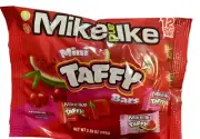 Mike and Ike TAFFY 12-Chewy Mini Bars Watermelon Cherry Strawberry * BB 8/2026 *