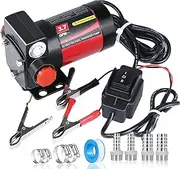 12V DC Gasoline Fuel Pump, Reversible Pumping for Gasoline, Diesel, Motor Oil, 3.7GPM Gasoline Transfer Pump