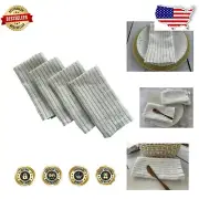 Stonewashed Olive Pinstripe Linen Dinner Napkins - Set of 4 - Classy & Versatile