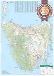 DETAILED TASMANIA STATE ROADS TAS AUSTRALIA MAP OF AUS WALL CHART PREMIUM POSTER