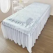 Blue,70x190cm/27.5x74.8in,Long Bed Skirt Massage Table Bed Cover,Reusable Massage Bed Cover with Hole,Elastic Pillowcase Bed Blanket Beauty Massage Fitted Sheets Protective Cover
