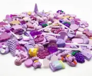 10 Resin Cabochons Food Slime Charms Valentines Day Purple Assorted Lot