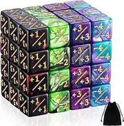 48 Pieces D6 Cube Loyalty Dice Counters Token With 2 Storage Bags Compatible With MTG, CCG, Card Gaming Accessory, 4 Styles
