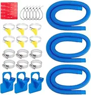 1.25" x 59" Pool Pump Hoses for Intex Above Ground Pool with Pool Pipe Holder Fit for Swimming Pool, Compatible with Intex Filter Pump 637, 603, 3 Hoses & 3 Hanger