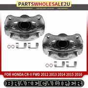 2x Front LH & RH Disc Brake Caliper w/ Bracket for Honda CR-V 2012-2016 2.4L FWD (for: Honda)