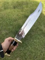 Crocodile dundee bowie knife High polish 12” Chrome blade,Camping knife & Sheath