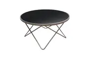 6IXTY Champagne Modern Scandinavian Round Coffee Table - 85cm - Tempered Glass Top