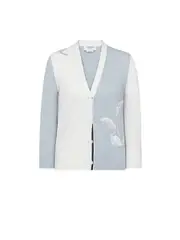 feather-intarsia cotton cardigan IT38 White