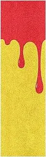 Amooorous Flowing Pigment Red Yellow Art Decorative Griptape Skateboard Tear-Proof pro Scooters Grip Tape Grippy Cruiser Grip Tape 33×9 Inch