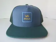 RVCA Mens VA All The Way Trucker Hat Adjustable Green Blue Nwt