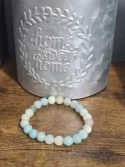 Holistic Amazonite Stretch Bracelet (8 mm) Stackable Bracelet for Healing