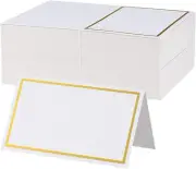 106 Pcs Place Cards with Gold Foil Border, Paper Name Place Cards for Table Sett