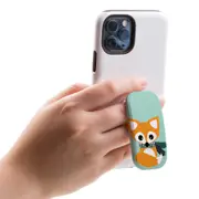 Kickstand Grip AddOn, Universal Phone Holder, Cute Brown Fox
