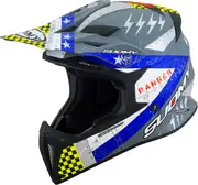 Suomy X-Wing Jetfighter, motocross helmet , color: Matt Grey/Yellow/White/Blue , size: M