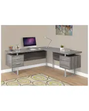Monarch Specialties 71in Taupe Corner Desk