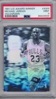 Michael Jordan 1991 UD award winner holograms #AW4 PSA 9 Chicago Bulls HOF x599