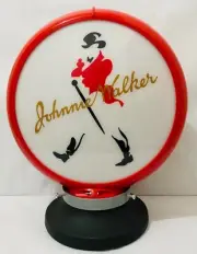 NEW Petrol Bowser Globe and Base Johnnie Walker White Illuminated sign