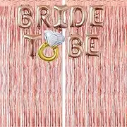 Rose Gold Bride To Be Balloons Set - 16 Inch, Pack of 19 | Bride Balloons, Rose Gold Latex Balloons with Foil Curtains for Bachelorette Party Decorations