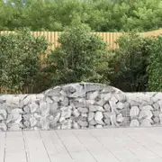 Arched Gabion Baskets 2 pcs 300x30x60/80 cm Galvanised Iron vidaXL