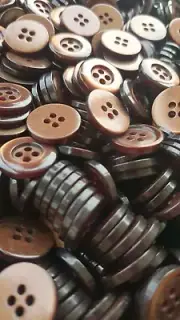 Copper Brown Buttons, 4 Hole Sewing/Crafts Buttons 15mm - 24 Pieces (093)
