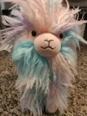 RARE HTF New LOVELY LLAMA Purple Pink Blue JELLYCAT London Fuzzy RAINBOW Plush