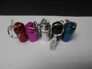 5 Solaray Pill FOB Keychains. Metal Conatiners. 5 assorted colors. Save! #499